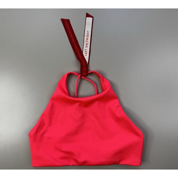 Left On Friday Other - Left On Friday Hi Dive Bikini Swim Top M Neon Red Rescue High Coverage Resort